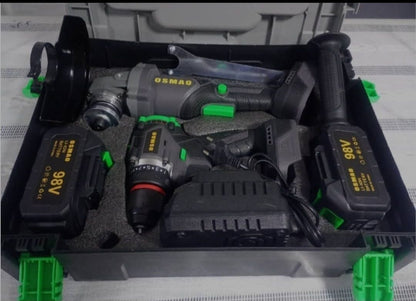 KIT TALADRO Y ESMERIL DE 98V OSMAO