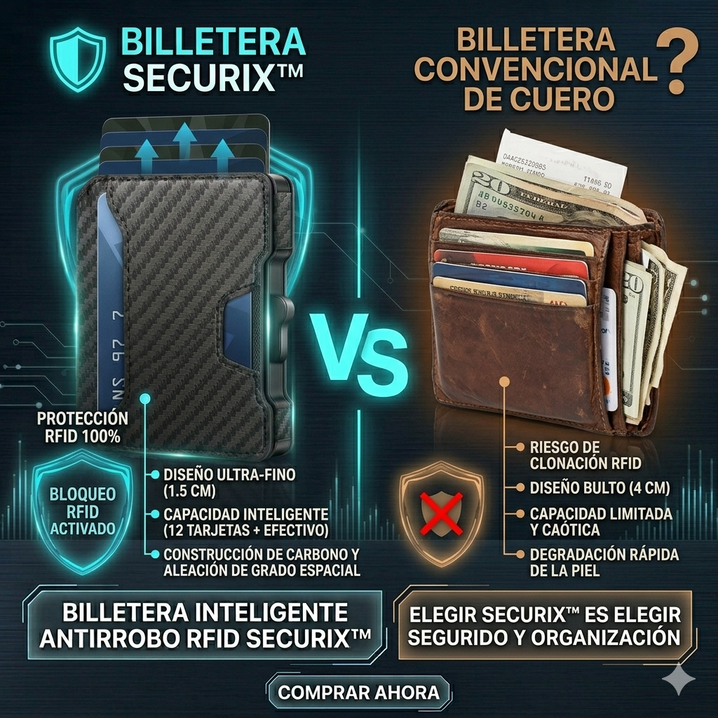 BILLETERA INTELIGENTE ANTIRROBO RFID ULTRA DELGADA | SECURIX™