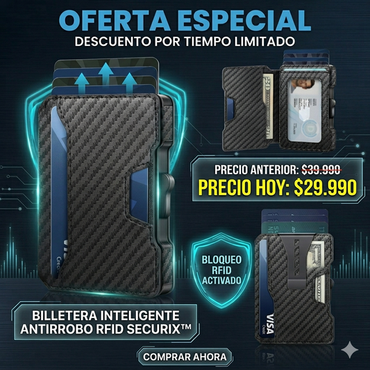 BILLETERA INTELIGENTE ANTIRROBO RFID ULTRA DELGADA | SECURIX™